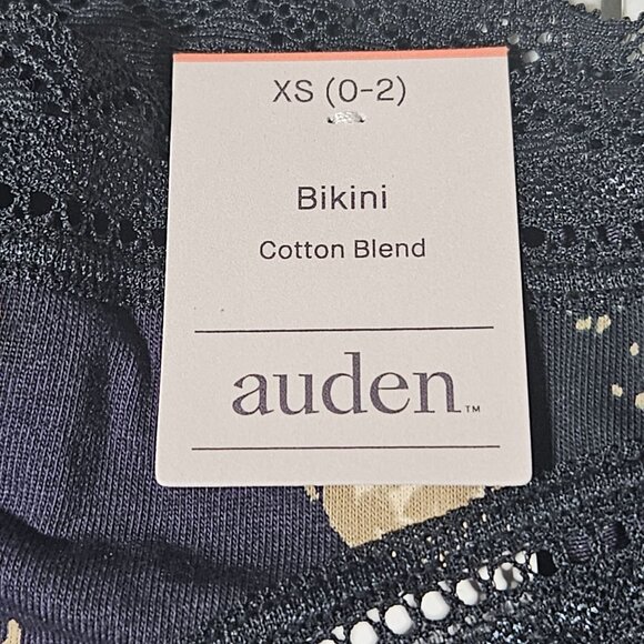 Auden Purple Celestial Bikini Briefs Size SX Black Lace Trim Cotton Blend - Picture 3 of 5